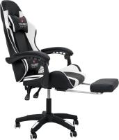 Вибромассажное кресло Calviano 1590 черно-белое PU для дома и офиса в интернет-магазине 1MAG.by