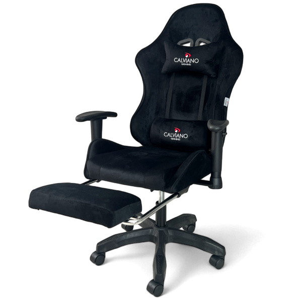  Вибромассажное кресло Calviano 1589 (чёрное с подножкой) для дома и офиса в интернет-магазине 1MAG.by