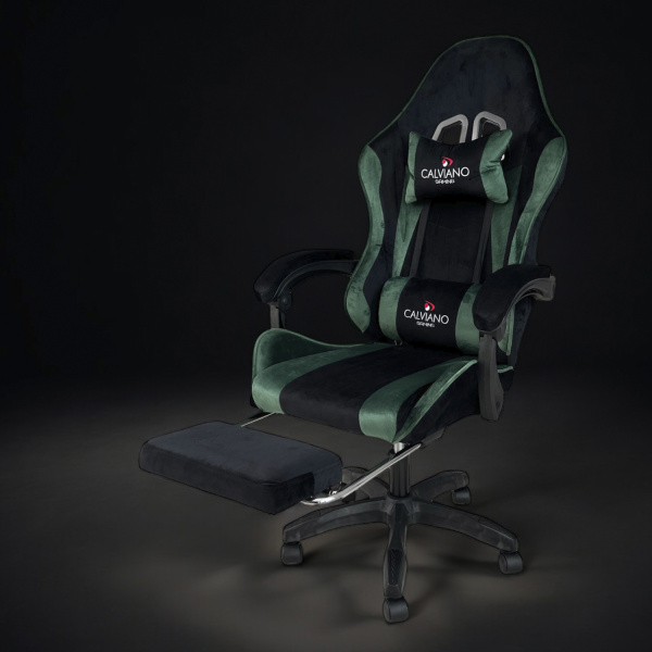  Вибромассажное кресло Calviano 1589 (чёрное с подножкой) для дома и офиса в интернет-магазине 1MAG.by