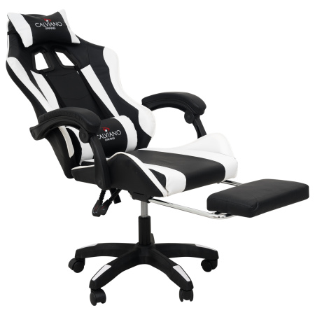  Вибромассажное кресло Calviano 1589 (чёрное с подножкой) для дома и офиса в интернет-магазине 1MAG.by