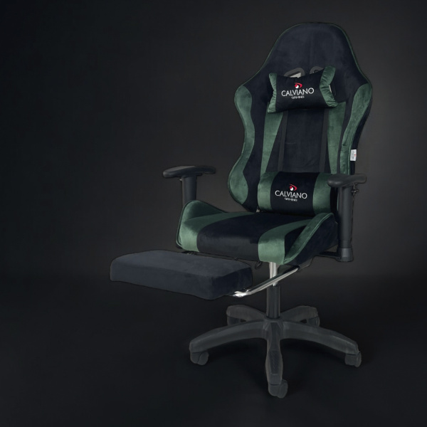  Вибромассажное кресло Calviano 1589 (чёрное с подножкой) для дома и офиса в интернет-магазине 1MAG.by