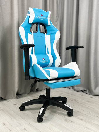  Вибромассажное кресло Calviano 1589 (чёрное с подножкой) для дома и офиса в интернет-магазине 1MAG.by