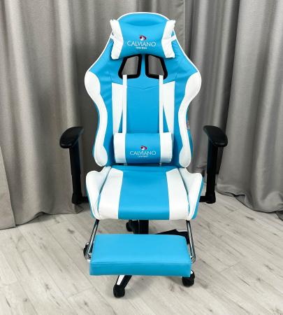  Вибромассажное кресло Calviano 1589 (чёрное с подножкой) для дома и офиса в интернет-магазине 1MAG.by