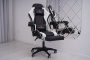 Вибромассажное кресло Calviano 1590 черно-белое PU для дома и офиса в интернет-магазине 1MAG.by