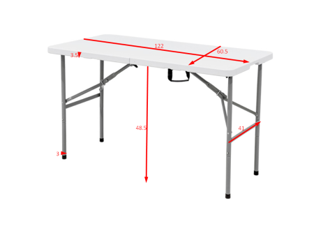 Стол складной, пластиковый 122 см