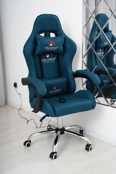  Вибромассажное кресло Calviano 1589 (чёрное с подножкой) для дома и офиса в интернет-магазине 1MAG.by