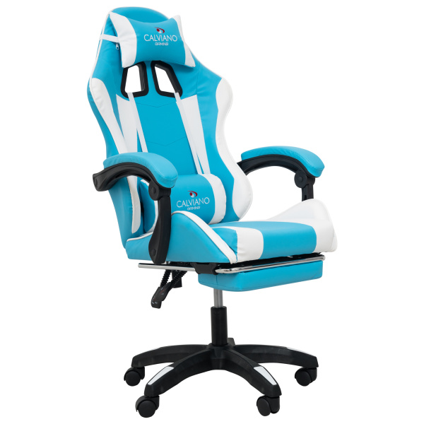  Вибромассажное кресло Calviano 1589 (чёрное с подножкой) для дома и офиса в интернет-магазине 1MAG.by