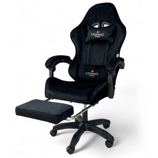  Вибромассажное кресло Calviano 1589 (чёрное с подножкой) для дома и офиса в интернет-магазине 1MAG.by