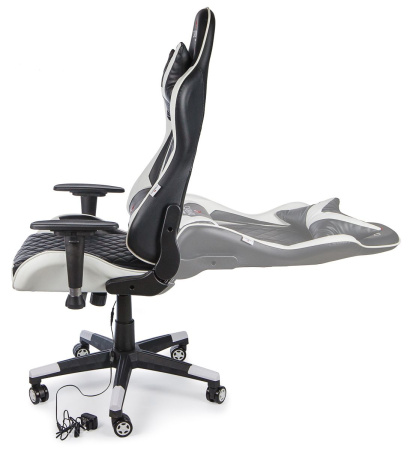 Вибромассажное кресло Calviano 1586 (черно-белое) для дома и офиса в интернет-магазине 1MAG.by