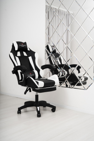  Вибромассажное кресло Calviano 1589 (чёрное с подножкой) для дома и офиса в интернет-магазине 1MAG.by