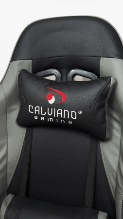 Вибромассажное кресло Calviano 1590 черно-серое PU для дома и офиса в интернет-магазине 1MAG.by