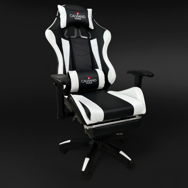  Вибромассажное кресло Calviano 1589 (чёрное с подножкой) для дома и офиса в интернет-магазине 1MAG.by