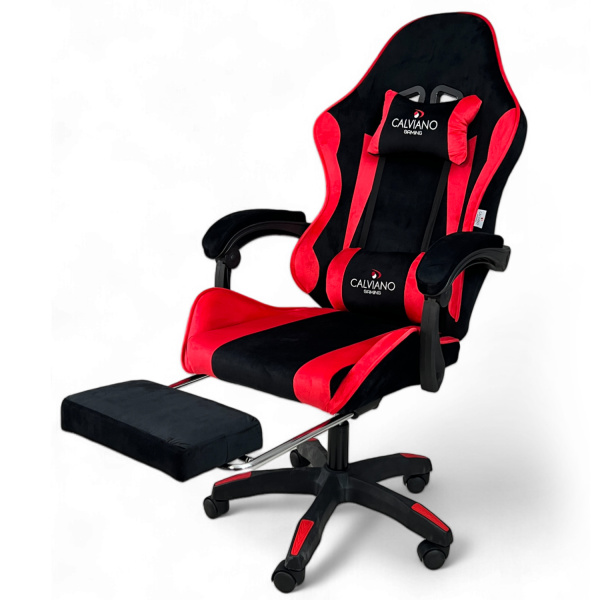  Вибромассажное кресло Calviano 1589 (чёрное с подножкой) для дома и офиса в интернет-магазине 1MAG.by