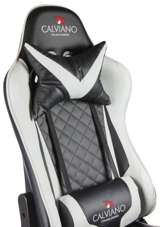 Вибромассажное кресло Calviano 1586 (черно-белое) для дома и офиса в интернет-магазине 1MAG.by