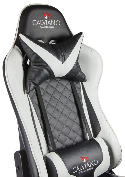 Вибромассажное кресло Calviano 1586 (черно-белое) для дома и офиса в интернет-магазине 1MAG.by