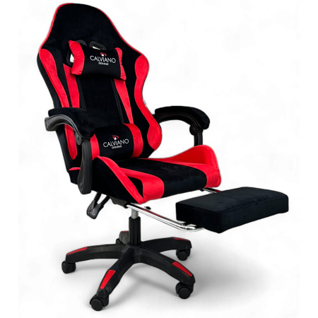  Вибромассажное кресло Calviano 1589 (чёрное с подножкой) для дома и офиса в интернет-магазине 1MAG.by