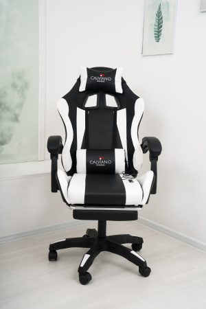  Вибромассажное кресло Calviano 1589 (чёрное с подножкой) для дома и офиса в интернет-магазине 1MAG.by