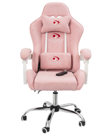 Вибромассажное кресло Calviano Nero pink plush для дома и офиса в интернет-магазине 1MAG.by