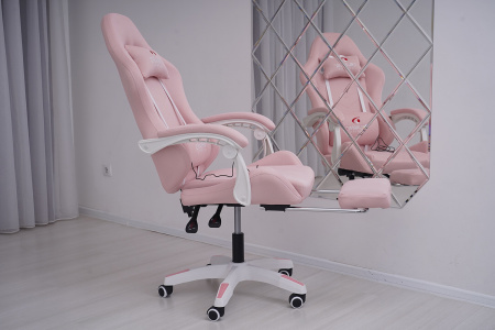 Вибромассажное кресло Calviano 1590 розовая ткань для дома и офиса в интернет-магазине 1MAG.by