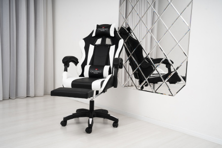  Вибромассажное кресло Calviano 1589 (чёрное с подножкой) для дома и офиса в интернет-магазине 1MAG.by