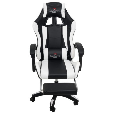  Вибромассажное кресло Calviano 1589 (чёрное с подножкой) для дома и офиса в интернет-магазине 1MAG.by