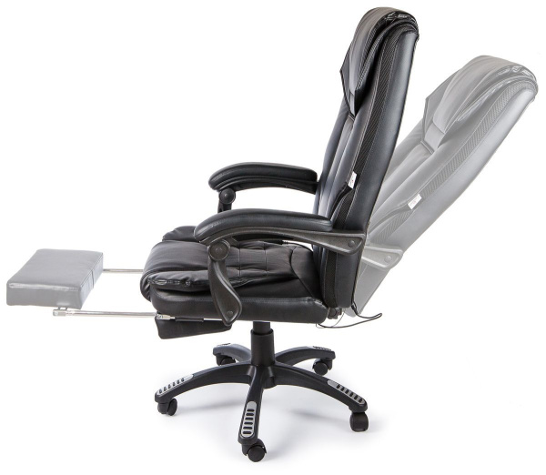  Вибромассажное кресло Calviano 1589 (чёрное с подножкой) для дома и офиса в интернет-магазине 1MAG.by