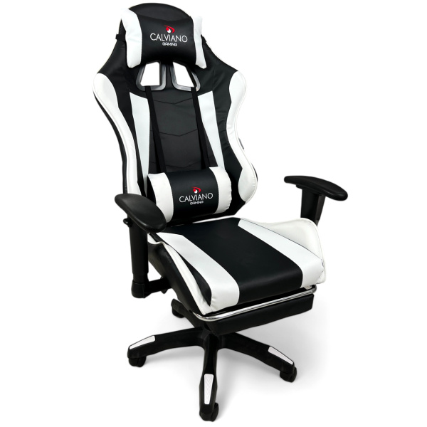  Вибромассажное кресло Calviano 1589 (чёрное с подножкой) для дома и офиса в интернет-магазине 1MAG.by