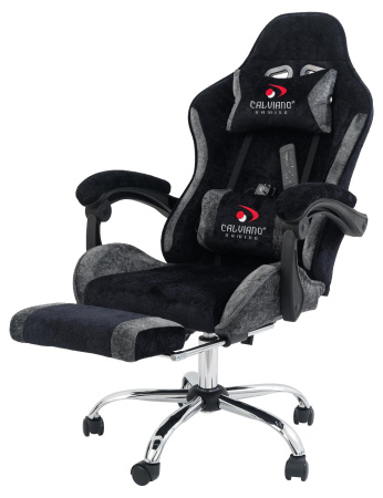 Вибромассажное кресло Calviano Amarone Black-Grey plushдля дома и офиса в интернет-магазине 1MAG.by