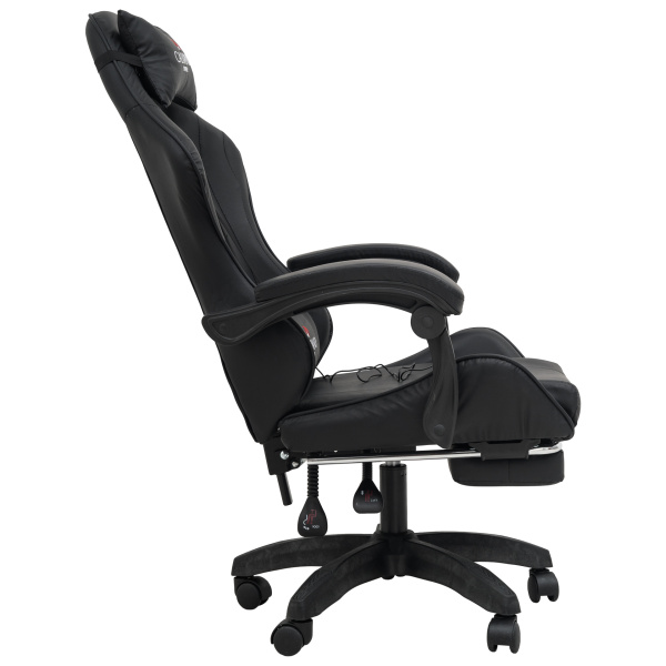  Вибромассажное кресло Calviano 1589 (чёрное с подножкой) для дома и офиса в интернет-магазине 1MAG.by