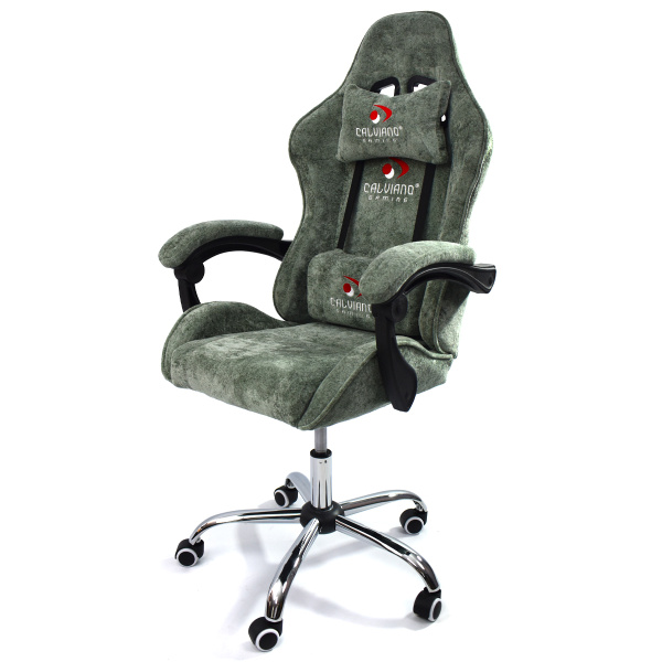  Вибромассажное кресло Calviano Nero green plush для дома и офиса в интернет-магазине 1MAG.by