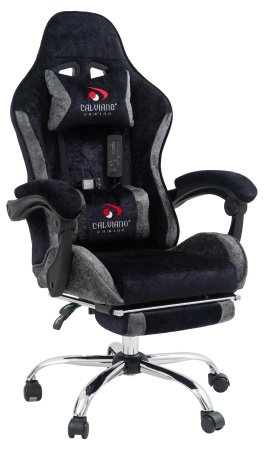Вибромассажное кресло Calviano Amarone Black-Grey plushдля дома и офиса в интернет-магазине 1MAG.by