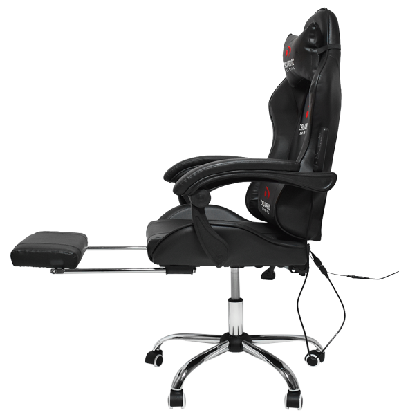  Вибромассажное кресло Calviano 1589 (чёрное с подножкой) для дома и офиса в интернет-магазине 1MAG.by