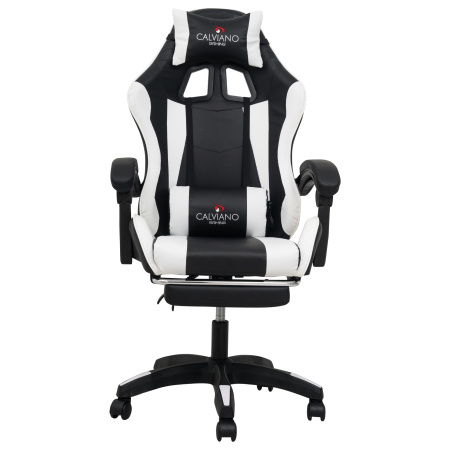  Вибромассажное кресло Calviano 1589 (чёрное с подножкой) для дома и офиса в интернет-магазине 1MAG.by