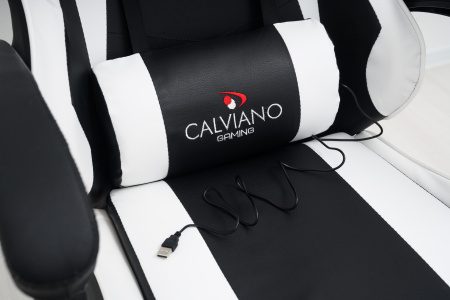  Вибромассажное кресло Calviano 1589 (чёрное с подножкой) для дома и офиса в интернет-магазине 1MAG.by