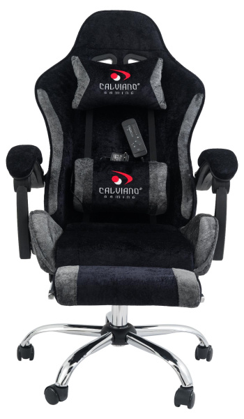 Вибромассажное кресло Calviano Amarone Black-Grey plushдля дома и офиса в интернет-магазине 1MAG.by