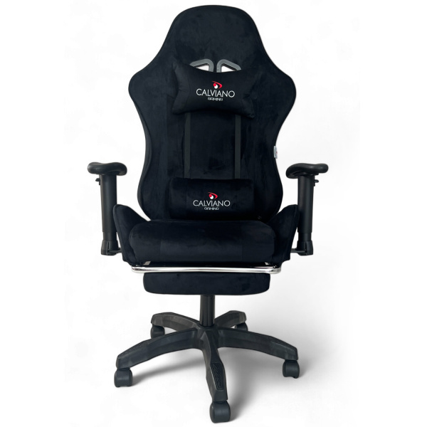  Вибромассажное кресло Calviano 1589 (чёрное с подножкой) для дома и офиса в интернет-магазине 1MAG.by