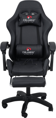 Вибромассажное кресло Calviano 1590 черное PU для дома и офиса в интернет-магазине 1MAG.by