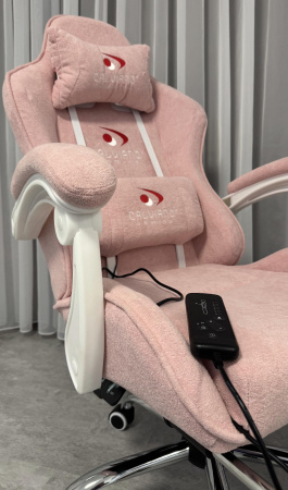 Вибромассажное кресло Calviano Amarone pink plush для дома и офиса в интернет-магазине 1MAG.by