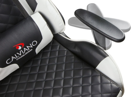 Вибромассажное кресло Calviano 1586 (черно-белое) для дома и офиса в интернет-магазине 1MAG.by