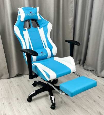  Вибромассажное кресло Calviano 1589 (чёрное с подножкой) для дома и офиса в интернет-магазине 1MAG.by