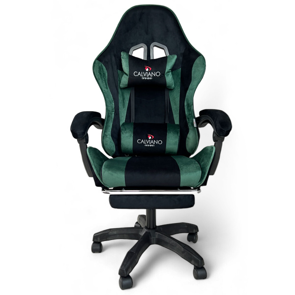  Вибромассажное кресло Calviano 1589 (чёрное с подножкой) для дома и офиса в интернет-магазине 1MAG.by