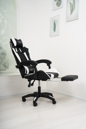  Вибромассажное кресло Calviano 1589 (чёрное с подножкой) для дома и офиса в интернет-магазине 1MAG.by