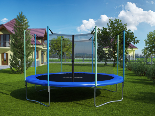 Батут Atlas Sport 374 см (12ft) с внутренней сеткой и лестницей BLUE в интернет-магазине 1MAG.by в Беларуси