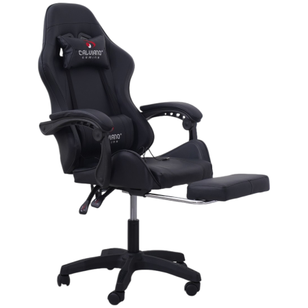 Вибромассажное кресло Calviano 1590 черное PU для дома и офиса в интернет-магазине 1MAG.by