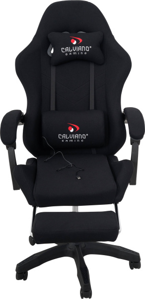  Вибромассажное кресло Calviano 1589 (чёрное с подножкой) для дома и офиса в интернет-магазине 1MAG.by