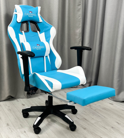  Вибромассажное кресло Calviano 1589 (чёрное с подножкой) для дома и офиса в интернет-магазине 1MAG.by