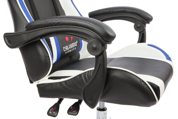  Вибромассажное кресло Calviano 1589 (чёрное с подножкой) для дома и офиса в интернет-магазине 1MAG.by