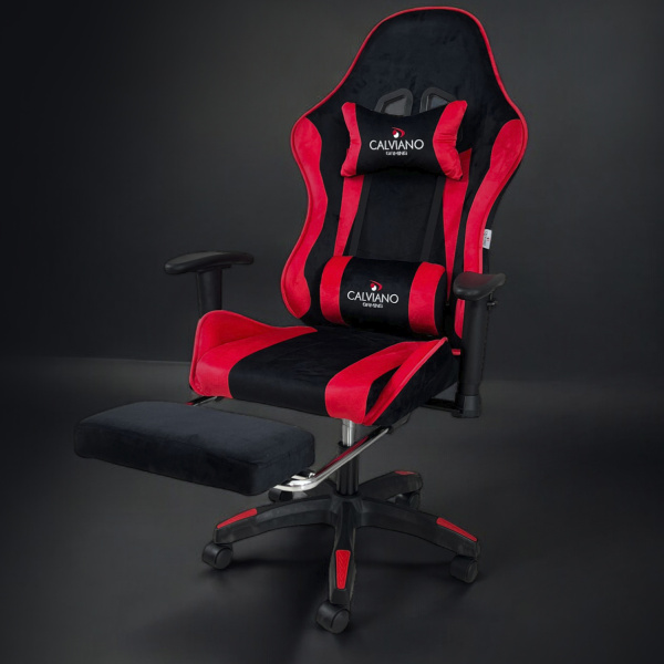  Вибромассажное кресло Calviano 1589 (чёрное с подножкой) для дома и офиса в интернет-магазине 1MAG.by