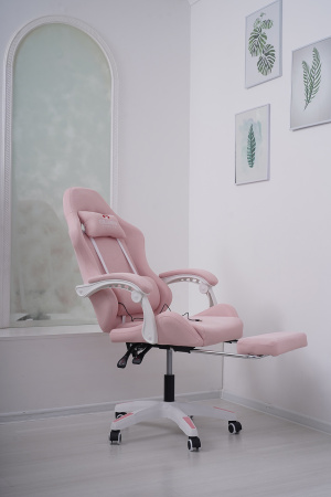 Вибромассажное кресло Calviano 1590 розовая ткань для дома и офиса в интернет-магазине 1MAG.by