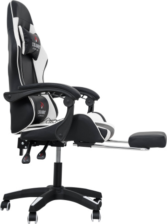 Вибромассажное кресло Calviano 1590 черно-белое PU для дома и офиса в интернет-магазине 1MAG.by